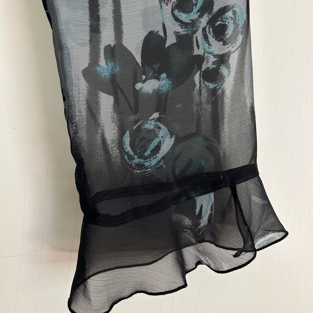 NICOLA Sheer Blouse - Black and Blue - Picture 5 of 10